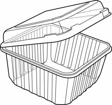 Large Punnet container, 1kg Hinged Lid and Base